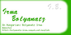 irma bolyanatz business card